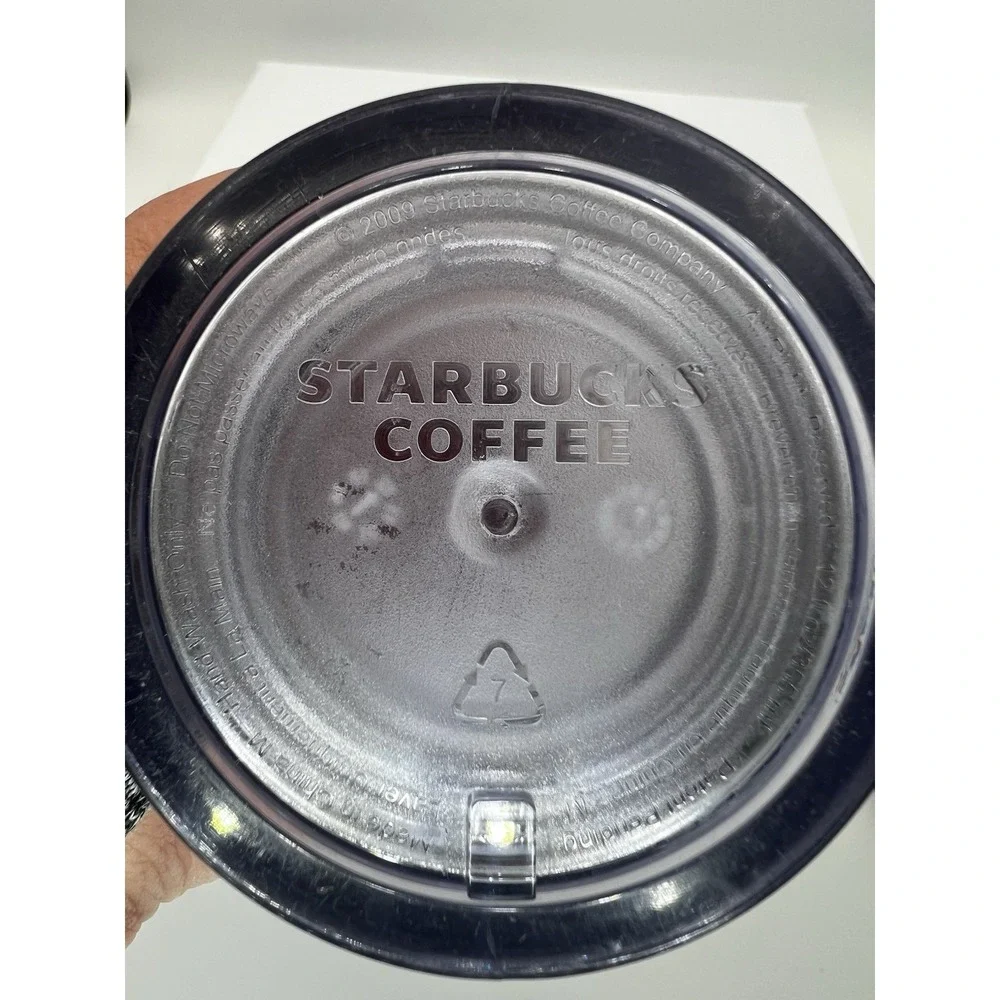 3 Starbucks Tumbler Lot 2009 Retro 12oz, 2 16oz Black Gold Foil & Pink Bubbles